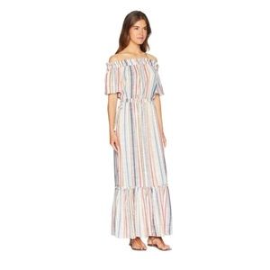 1. State Stripe Off Shoulder Stripe Maxi Dress (Gypsy Night)